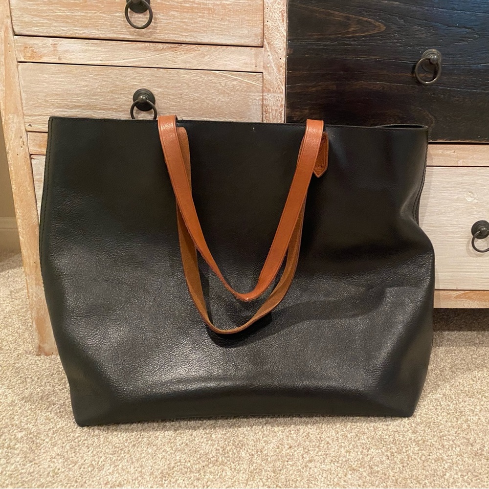 Madewell Zip Top Transport Leather Tote